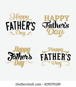 Father's Day Typographic Design Set