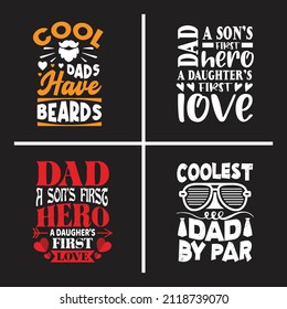 Father's day typographic slogan design vector bundle, Dad quotes design emblem badge vector bundle