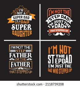 Father's day typographic slogan design vector bundle, Dad quotes design emblem badge vector bundle