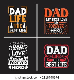 Father's day typographic slogan design vector bundle.