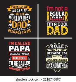 Father's day typographic slogan design vector bundle.