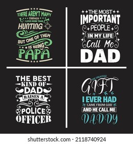 Father's day typographic slogan design vector bundle.