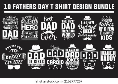 Father's Day typography creative new t shirt design bundle for print on demand