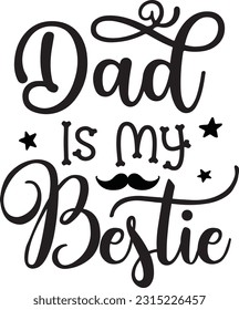 Father's Day Typography Design. Printing For T shirt, Banner, Poster etc.
