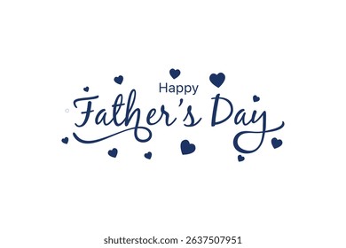 The Father's Day typography design showcases a white background and the blue typography design in eps 10.