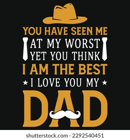 
Father's day typography tshirt design vector design