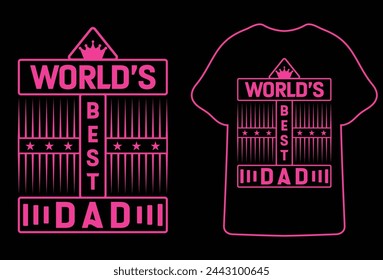 Vatertag Typografie T-Shirt Design.Bester Vater die ganze Zeit Dad no 1 T-Shirt.Dad Zitat. Vektor-Schriftzug für T-Shirt, Poster, Karte. Happy Fathers Day-Konzept