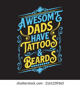 father's day typography and vector graphic t-shirt design template