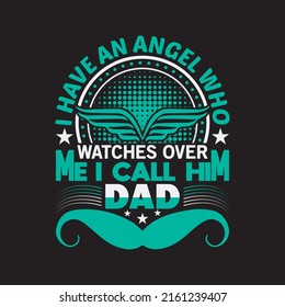 father's day typography and vector graphic t-shirt design template