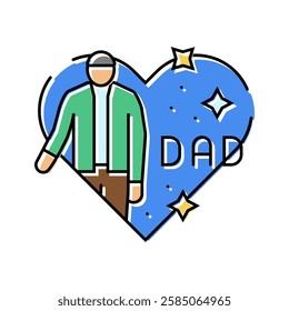 fathers day usa holiday color icon vector. fathers day usa holiday sign. isolated symbol illustration