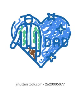 fathers day usa holiday doodle icon sketch vector. fathers day usa holiday sign. isolated symbol illustration