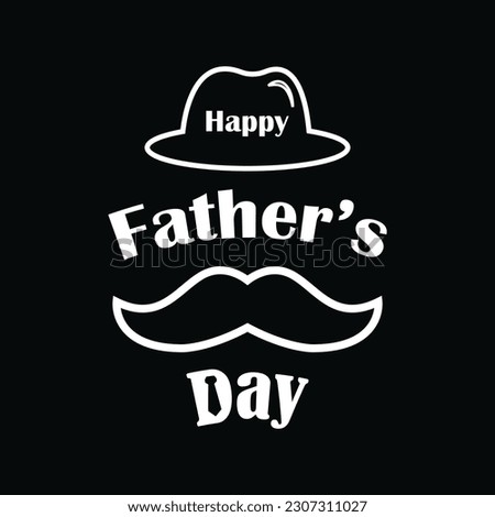 Father's Day Vector Design with a hat,mustache, and tie