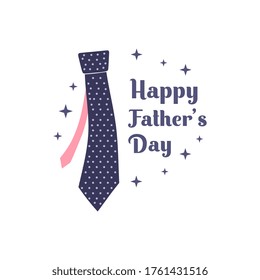 father's day. vector flat illustration, simple element with tie, isolated on white background.