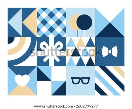 Fathers day vector geometric shapes flat design
