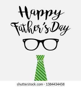 father's day vector with glases and striped tie 