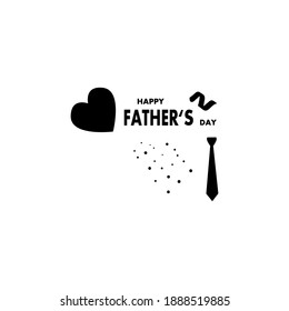 Father's day vector icon with illustration of balloons, gift box, mustache, ribbon and tie
