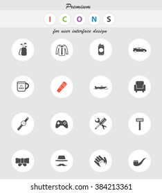 Fathers day  vector icons for web sites and user interface