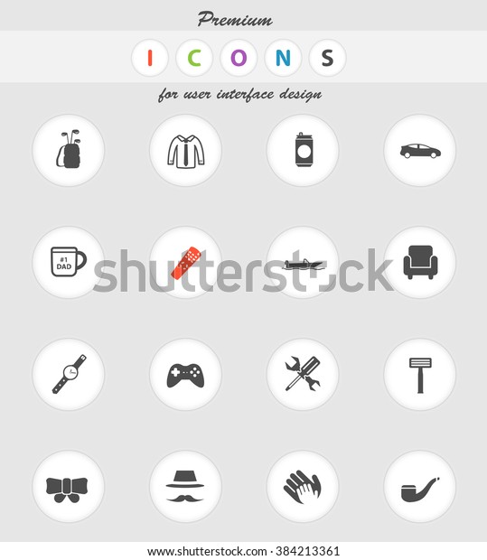 Fathers day  vector icons for web sites and
user interface