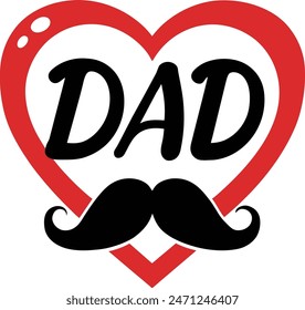  Father's day vector illustration, design element for greeting card, poster, banner and flyer.