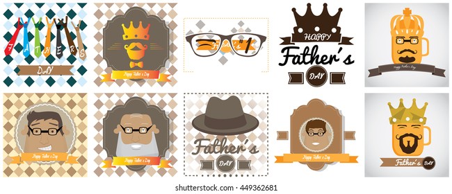 Father's day, Vector illustration, set, icons, Holidays