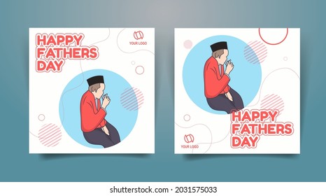 Father's Day Vector illustration for social media design