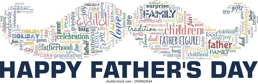 Father's day vector illustration word cloud isolated on a white background.