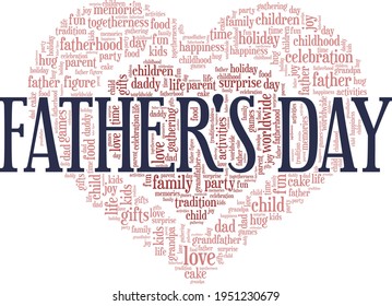 Father's day vector illustration word cloud isolated on a white background.