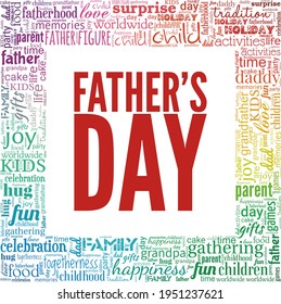 Father's day vector illustration word cloud isolated on a white background.