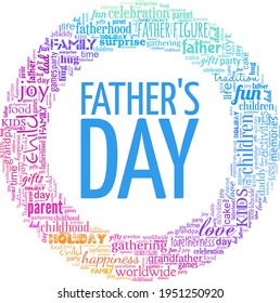 Father's day vector illustration word cloud isolated on a white background.