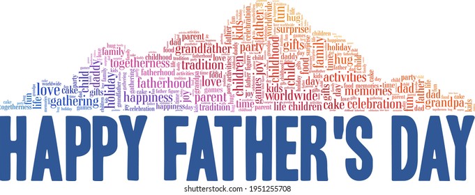 Father's day vector illustration word cloud isolated on a white background.