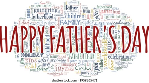 Father's day vector illustration word cloud isolated on a white background.