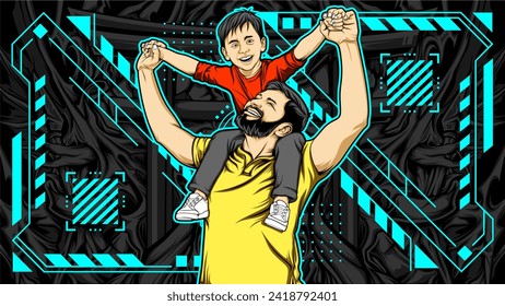 fathers day vector illustration for your print product