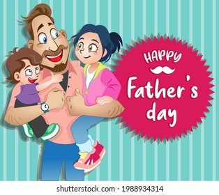 Father's day vector post illustration