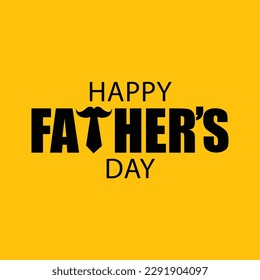 Father's day vector template illustration with tie on the words Father, Father's day greeting card banner design. Dad lettering logo.  