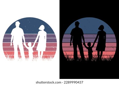 fathers day vintage sunset template graphic t shirt design premium vector 