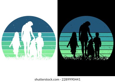 fathers day vintage sunset template graphic t shirt design premium vector 