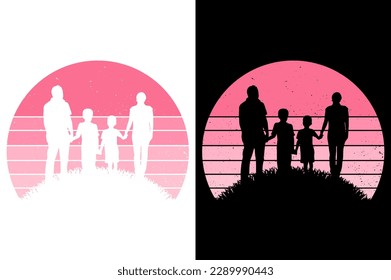 fathers day vintage sunset template graphic t shirt design premium vector 
