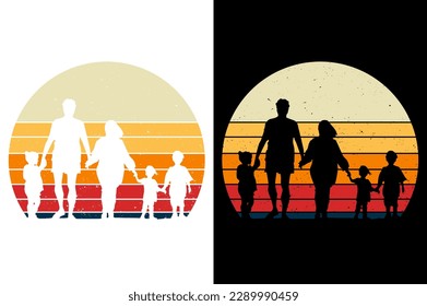 fathers day vintage sunset template graphic t shirt design premium vector 