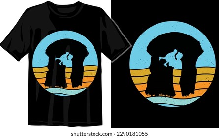 fathers day vintage sunset template graphic t shirt design premium vector 