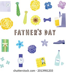 Father's Day watercolor style illustration set