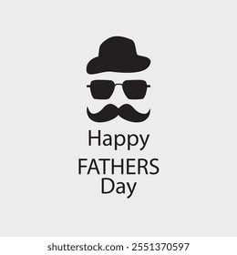 Father's day wishes with eye glasses card template