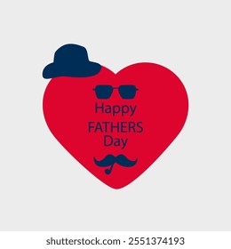 Father's day wishes eye glasses with love and cap design