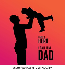 Father's Day Wishes Social Media Post,I love my dad, Family Silhouette Vector Clip art, Love Kids