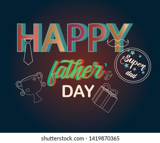 Fathers day words, good to use it in posters, greeting cards and more