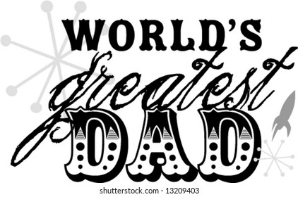 fathers day worlds greatest dad vector