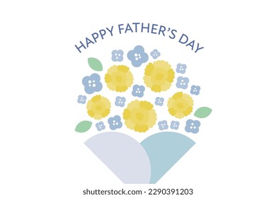 Father's Day yellow carnation bouquet vector illustration background