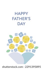 Father's Day yellow carnation bouquet vector illustration background