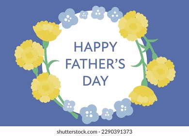 Father's Day yellow carnation illustration frame