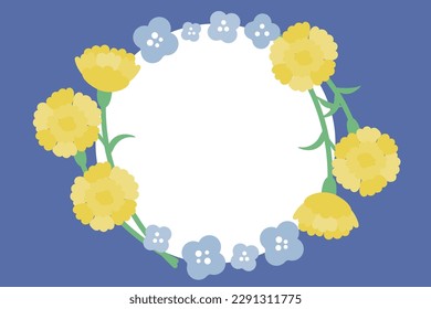 Father's Day yellow carnation illustration frame