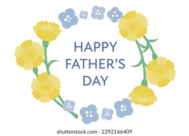 Father's Day yellow carnation illustration frame